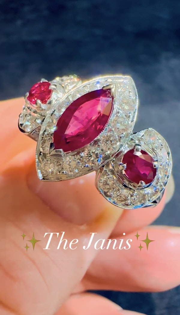 0.80ct Natural Ruby & 1.00ct Diamond Ring - image 5