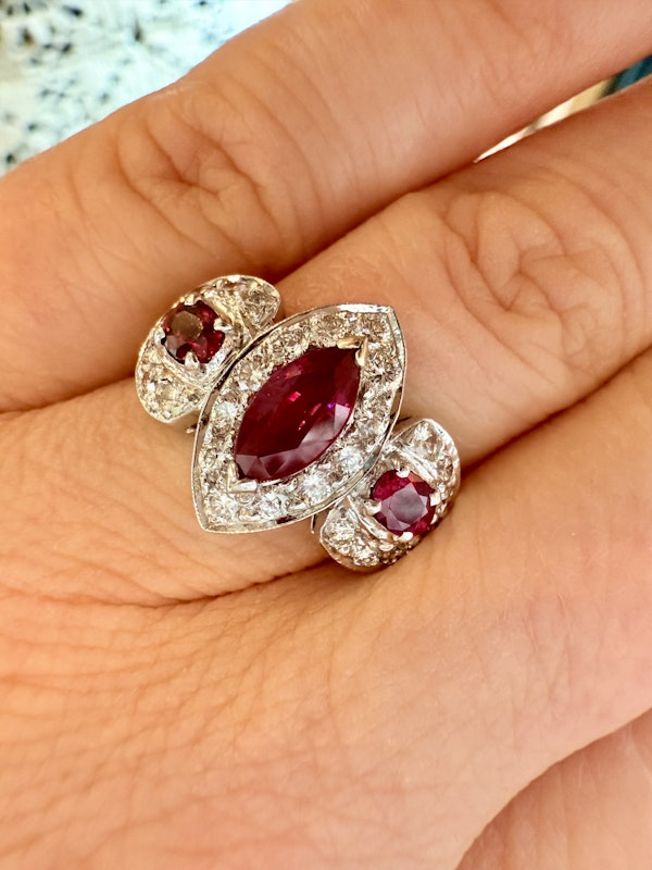 0.80ct Natural Ruby & 1.00ct Diamond Ring - image 7