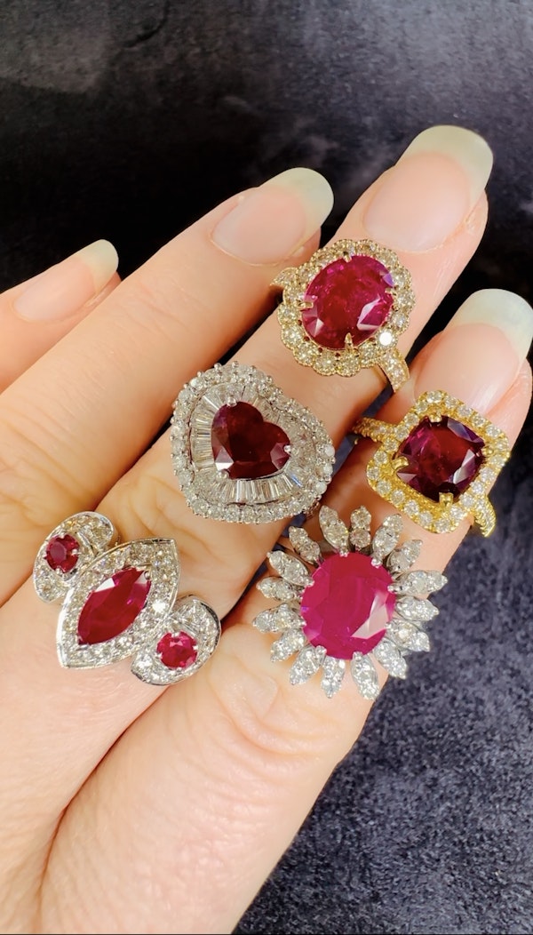 0.80ct Natural Ruby & 1.00ct Diamond Ring - image 9