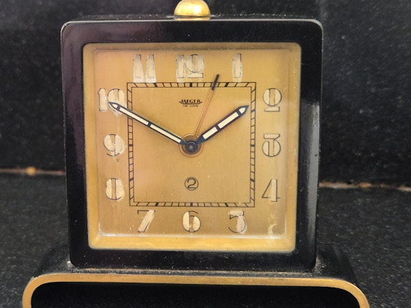 Vintage Jaeger Mechanical Desk Alarm Clock with Original Box - image 5