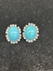 Beautiful Natural Turquoise and diamond earrings - image 1