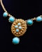 A very beautiful High & 15 Carat Yellow Gold (tested) Late Georgian oval Turquoise Cannetille Necklace English Circa 1830 - 1855 - image 2
