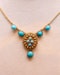 A very beautiful High & 15 Carat Yellow Gold (tested) Late Georgian oval Turquoise Cannetille Necklace English Circa 1830 - 1855 - image 3