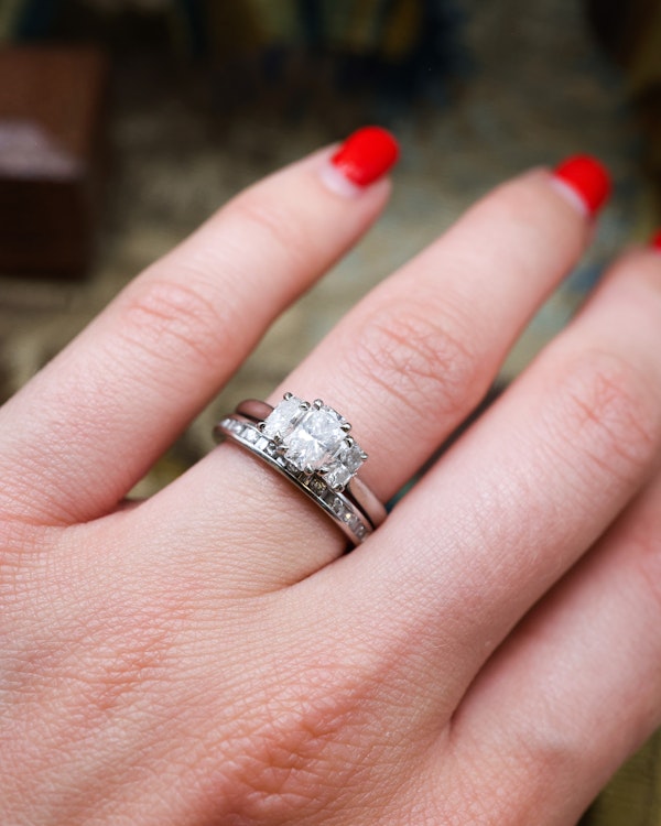 Downstairs at Grays: Platinum, Phoenix Cut, Three Stone Diamond Ring with the option of a matching Eternity Ring, Preowned - image 4
