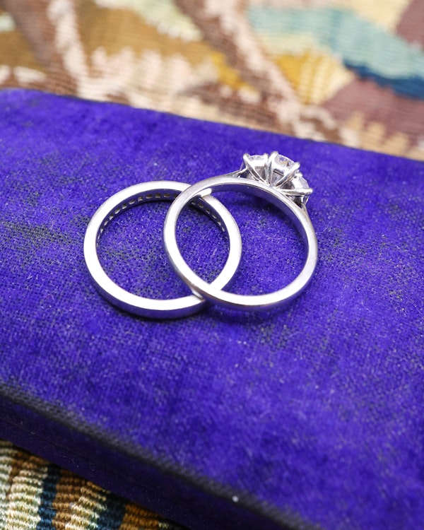 Downstairs at Grays: Platinum, Phoenix Cut, Three Stone Diamond Ring with the option of a matching Eternity Ring, Preowned - image 5