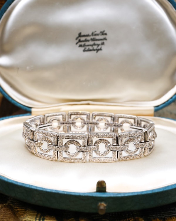 Downstairs at Grays: 18ct White Gold (marked) 7+cts Art Deco Style Diamond Bracelet, Preowned - image 2