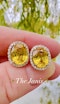7.16ct Yellow Sapphire & 0.36ct Diamond Earrings - image 7