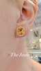 7.16ct Yellow Sapphire & 0.36ct Diamond Earrings - image 1