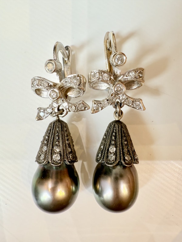 South Sea Pearl & Diamond Earrings. - image 1