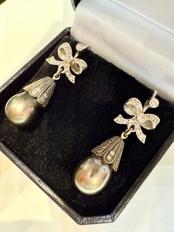South Sea Pearl & Diamond Earrings. - image 5