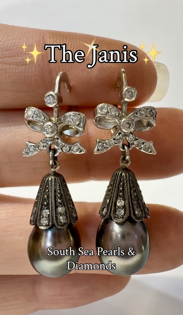 South Sea Pearl & Diamond Earrings. - image 6