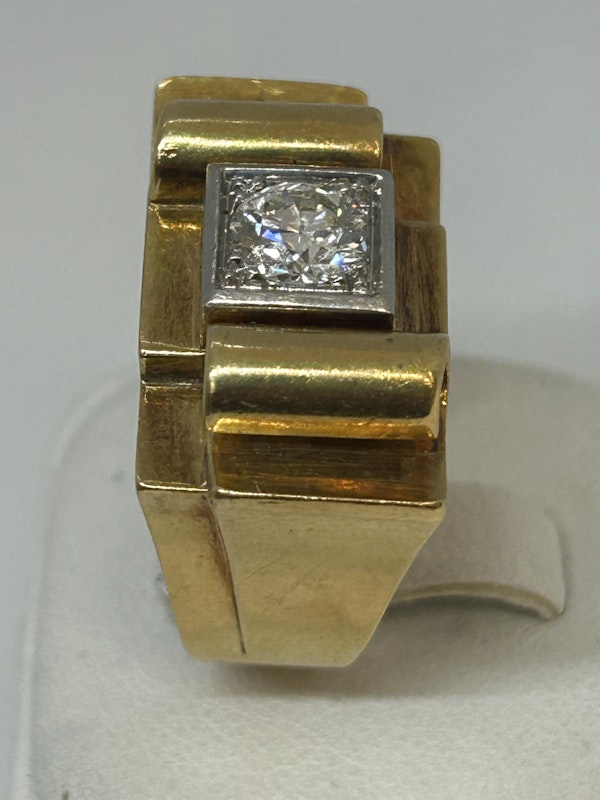 Art Deco Diamond 18ct Gold Ring at Deco&Vintage Ltd - image 5