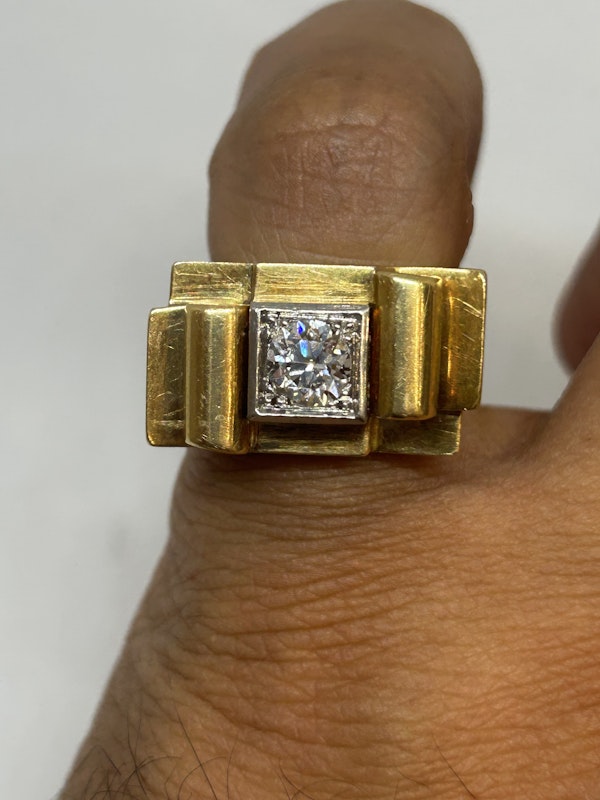 Art Deco Diamond 18ct Gold Ring at Deco&Vintage Ltd - image 6