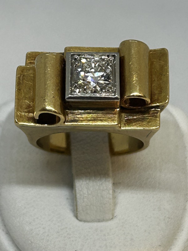 Art Deco Diamond 18ct Gold Ring at Deco&Vintage Ltd - image 3