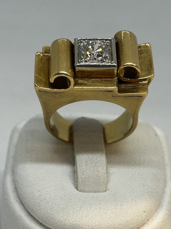 Art Deco Diamond 18ct Gold Ring at Deco&Vintage Ltd - image 2