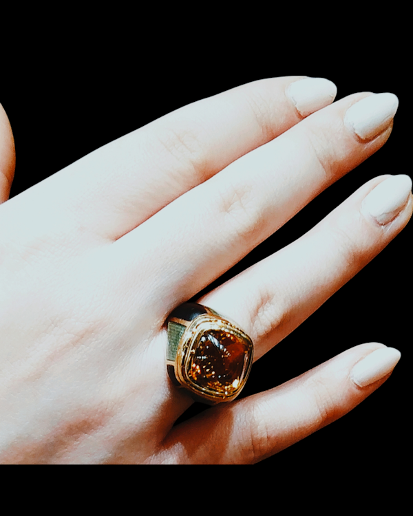 Vintage Leo De Vroomen Large Citrine Ring. - image 5