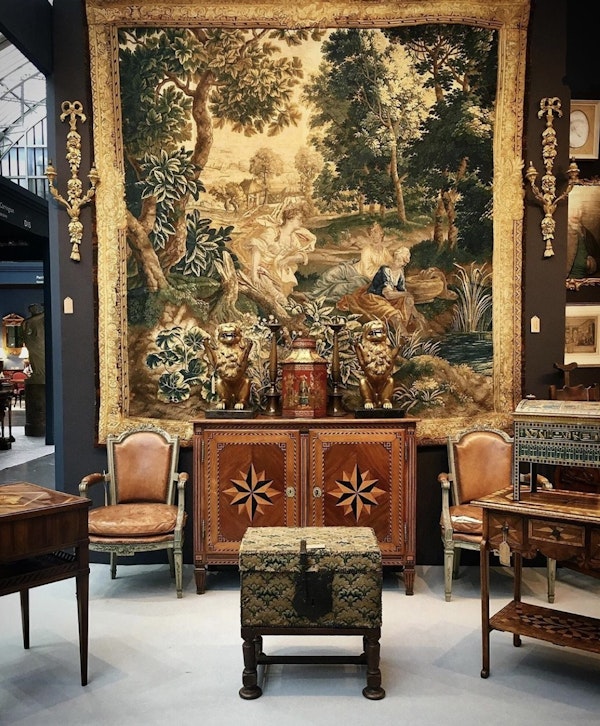 Downstairs at Grays: A very fine Antique Silk & Wool "Dames de Conversation" Oudenaarde Tapestry Circa 1740 - image 6