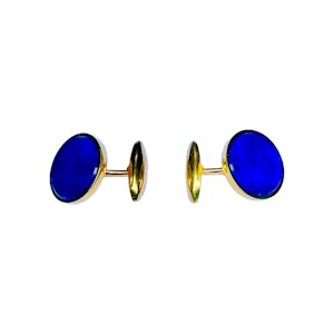 Lapis & 18ct Gold Cufflinks | Carlo Weingrill | Italian c.1950s