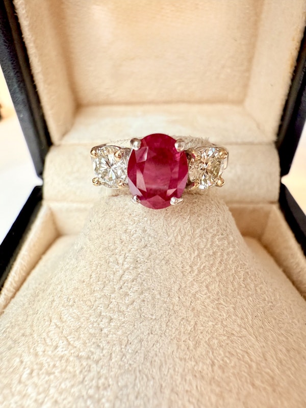 2.14ct Natural Burma Ruby & 0.70ct Diamond Ring. - image 6