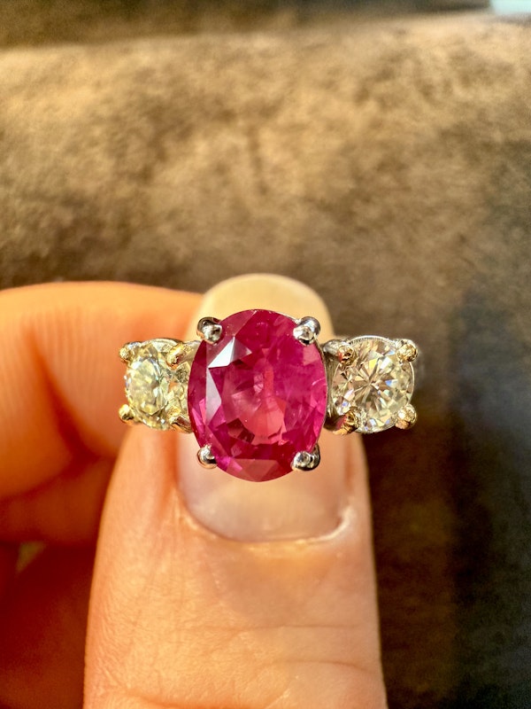 2.14ct Natural Burma Ruby & 0.70ct Diamond Ring. - image 8