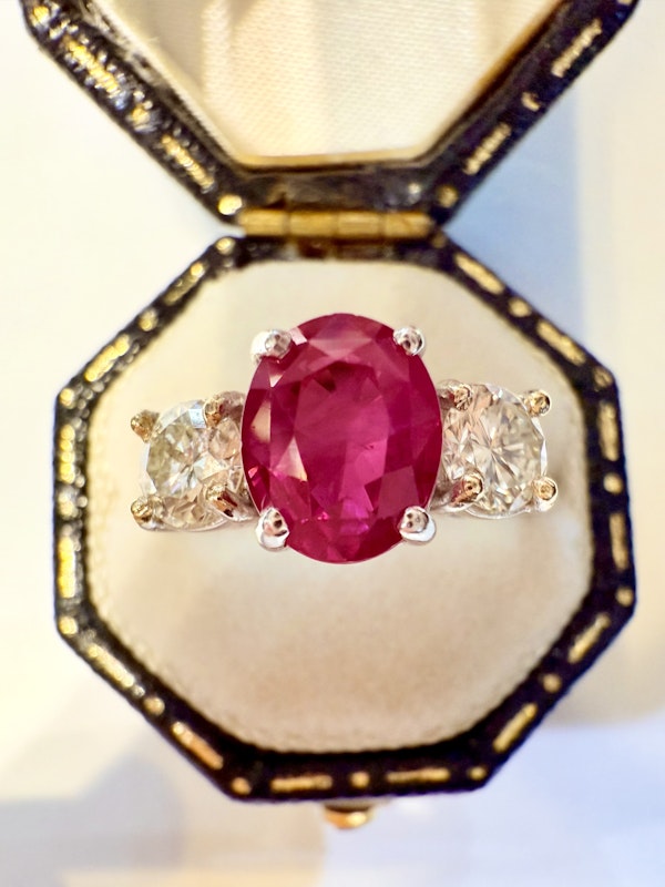 2.14ct Natural Burma Ruby & 0.70ct Diamond Ring. - image 7