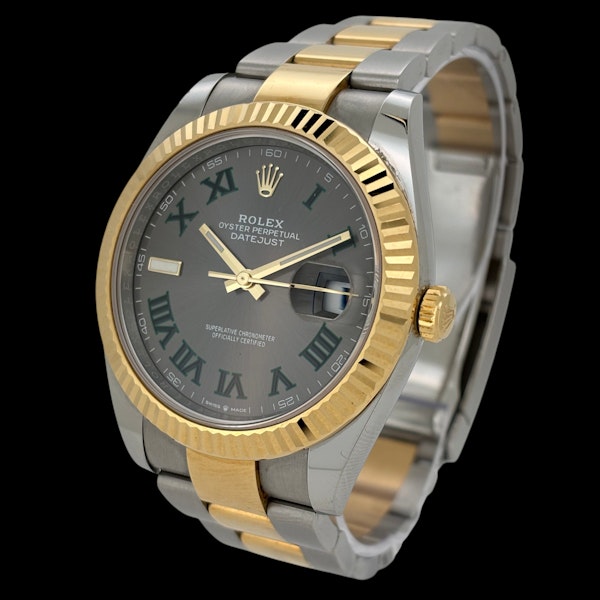 ROELX DATEJUST 41 'WIMBLEDON' STEEL/GOLD OYSTER FULL SET 2022 - 126333 - image 1