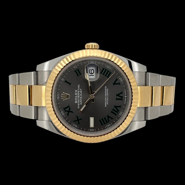 ROELX DATEJUST 41 'WIMBLEDON' STEEL/GOLD OYSTER FULL SET 2022 - 126333 - image 4