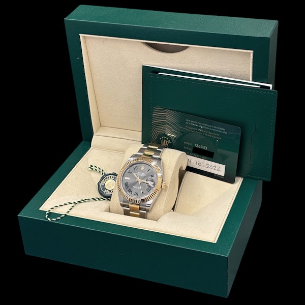 ROELX DATEJUST 41 'WIMBLEDON' STEEL/GOLD OYSTER FULL SET 2022 - 126333 - image 6