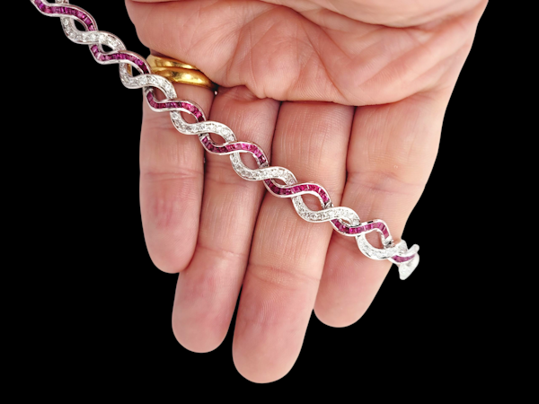 Fine entwined ruby and diamond bracelet SKU: 8331 DBGEMS - image 2