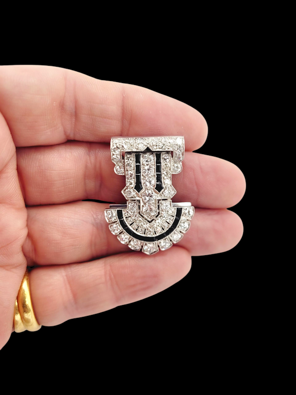 Fine Antique Art Deco onyx and diamond clip SKU: 8330 DBGEMS - image 3