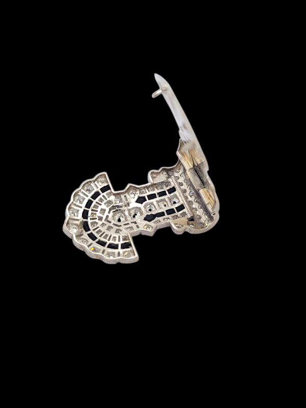 Fine Antique Art Deco onyx and diamond clip SKU: 8330 DBGEMS - image 2