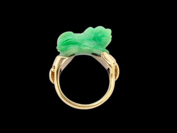 Antique jade and gold ring SKU: 8329 DBGEMS - image 1