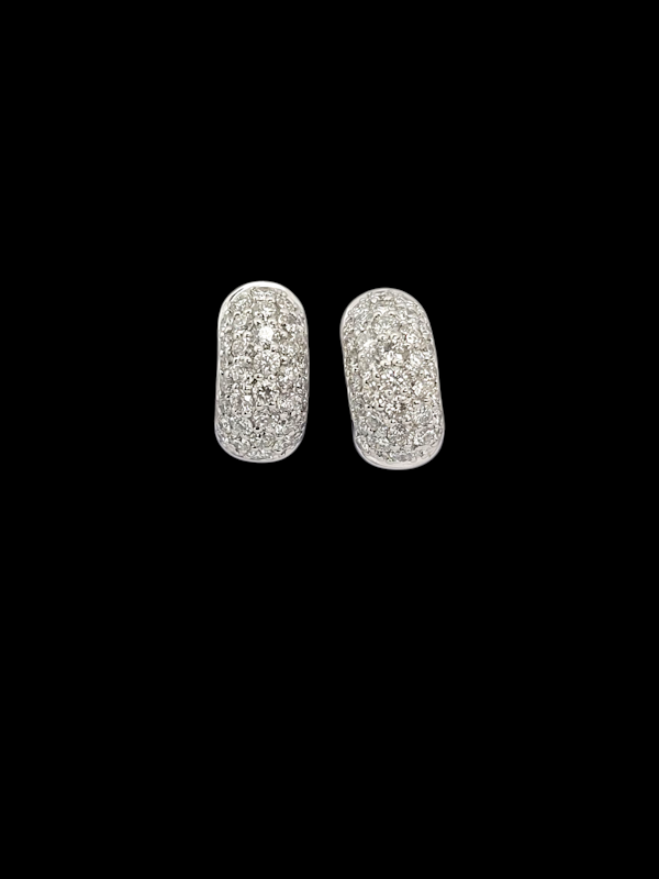 Pair of small pave diamond hoop earrings SKU: 8328 DBGEMS - image 1