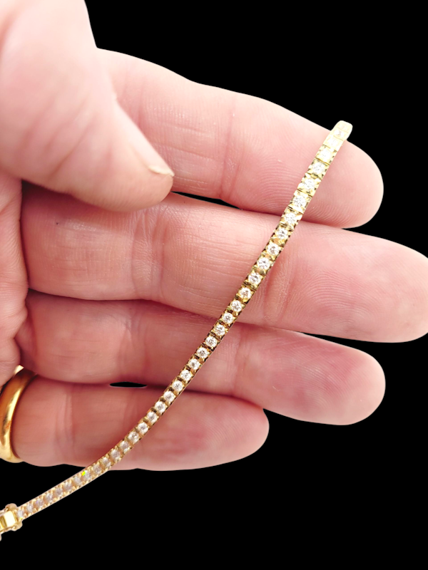 Vintage yellow gold diamond tennis bracelet SKU: 8326 DBGEMS - image 2