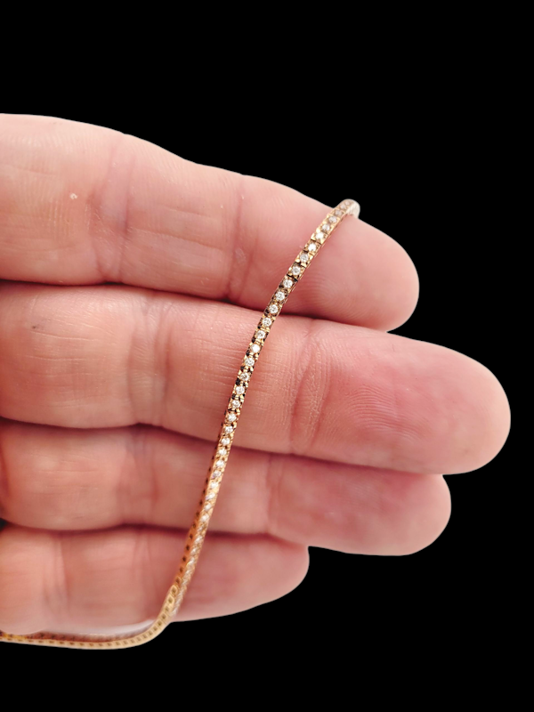 Slim rose gold diamond tennis bracelet SKU: 8325 DBGEMS - image 1