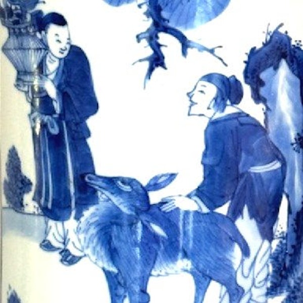 A FINE CHINESE BLUE AND WHITE 'GU' VASE - image 6