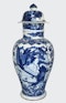 A FINE LARGE CHINESE BLUE AND WHITE BALUSTER VASE AND  COVER - image 1
