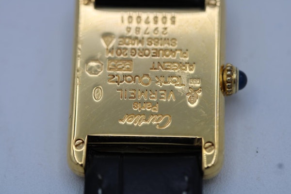 Cartier Tank Vermeil 5057001 Cartier Travel Pouch New strap Full Service - image 5