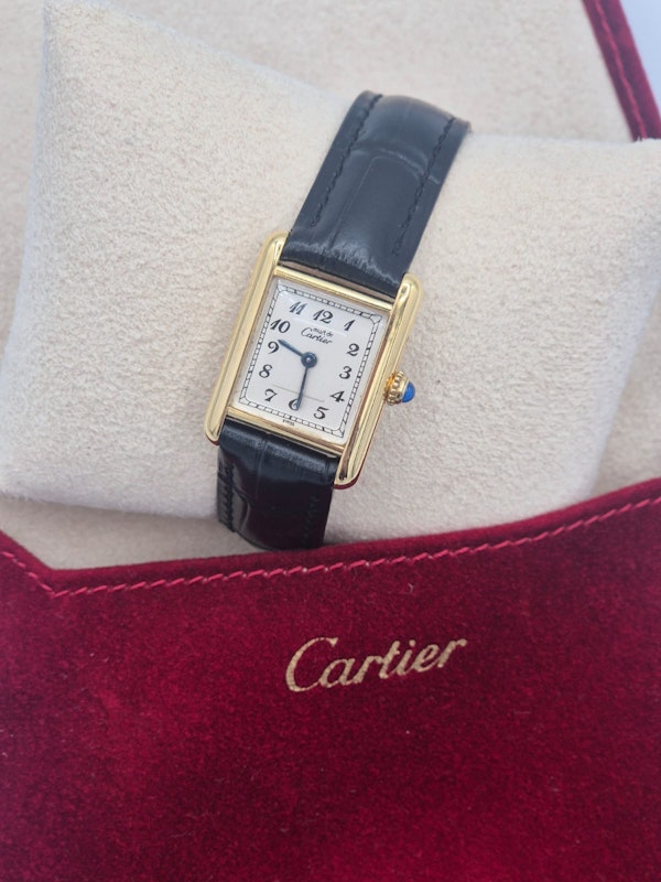 Cartier Tank Vermeil 5057001 Cartier Travel Pouch New strap Full Service - image 3