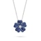 18k gold invisible set Sapphire flower pendant necklace - image 1