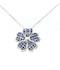 18k gold invisible set Sapphire flower pendant necklace - image 2