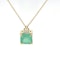 9K gold Colombian emerald pendant necklace - image 1