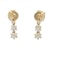 18k gold double flower diamond drop earrings - image 1