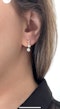 18k gold double flower diamond drop earrings - image 2