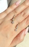 18k gold double flower diamond drop earrings - image 3