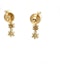 18k gold double flower diamond drop earrings - image 5