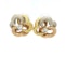 18k gold 3 tone gold flower shape stud earrings - image 1