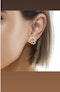 18k gold 3 tone gold flower shape stud earrings - image 2