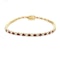 18k gold Ruby & diamond tennis bracelet - image 1