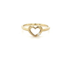 9k gold Heart diamond ring